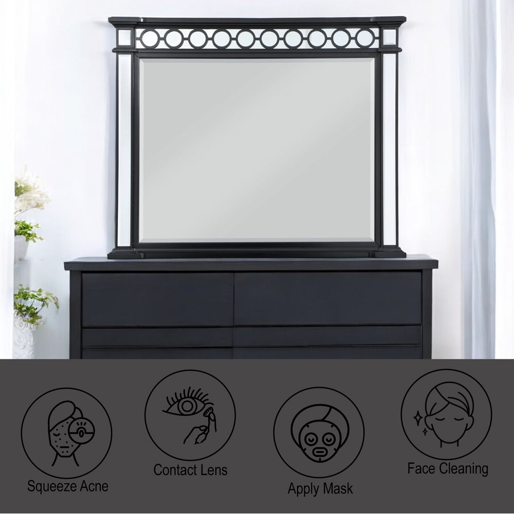 Varian II - Mirror - Mirrored, Black & Sliver - Urban Living Furniture (Los Angeles, CA)