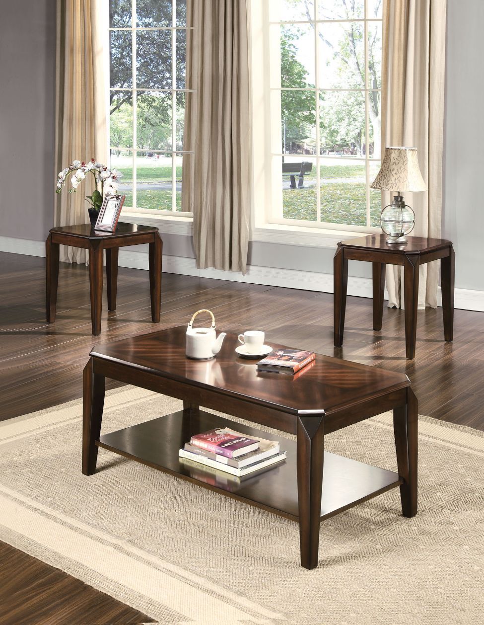Docila - Coffee Table Set - Walnut - 19" - Urban Living Furniture (Los Angeles, CA)