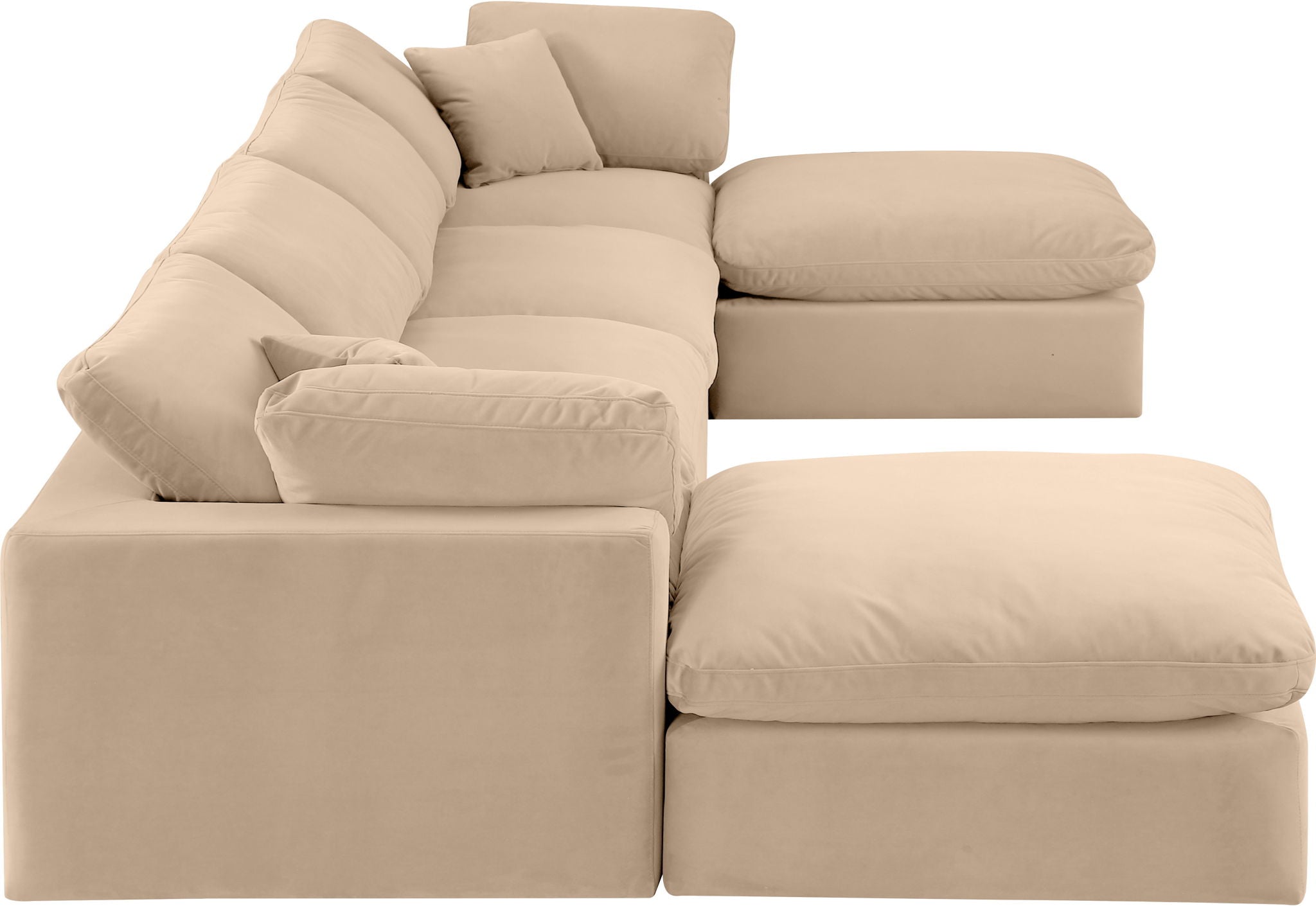 Comfy - 6 Piece Velvet Modular Double Chaise Sectional - Urban Living Furniture (Los Angeles, CA)