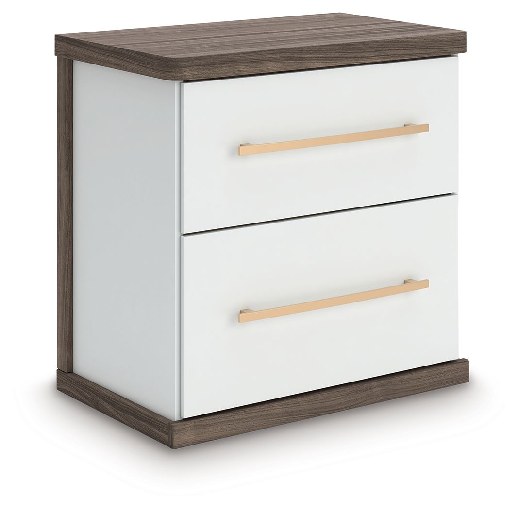 Kendanport - Brown / White - Two Drawer Night Stand - Urban Living Furniture (Los Angeles, CA)