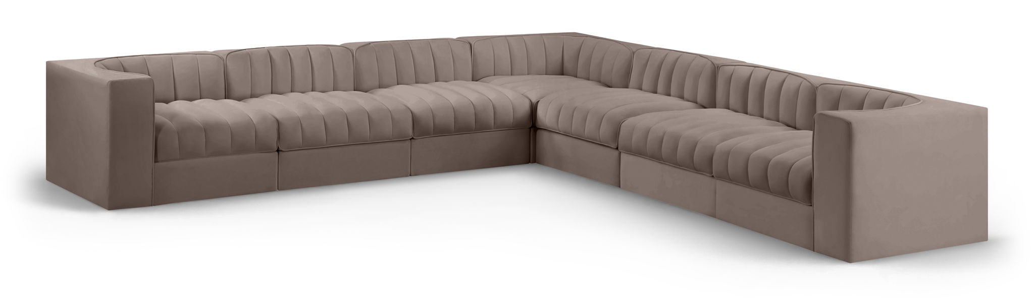 Rummi - Symmetrical Velvet Performance Fabric Upholstered 7 Piece Modular Sectional (With 3 Corner Chairs) - Urban Living Furniture (Los Angeles, CA)