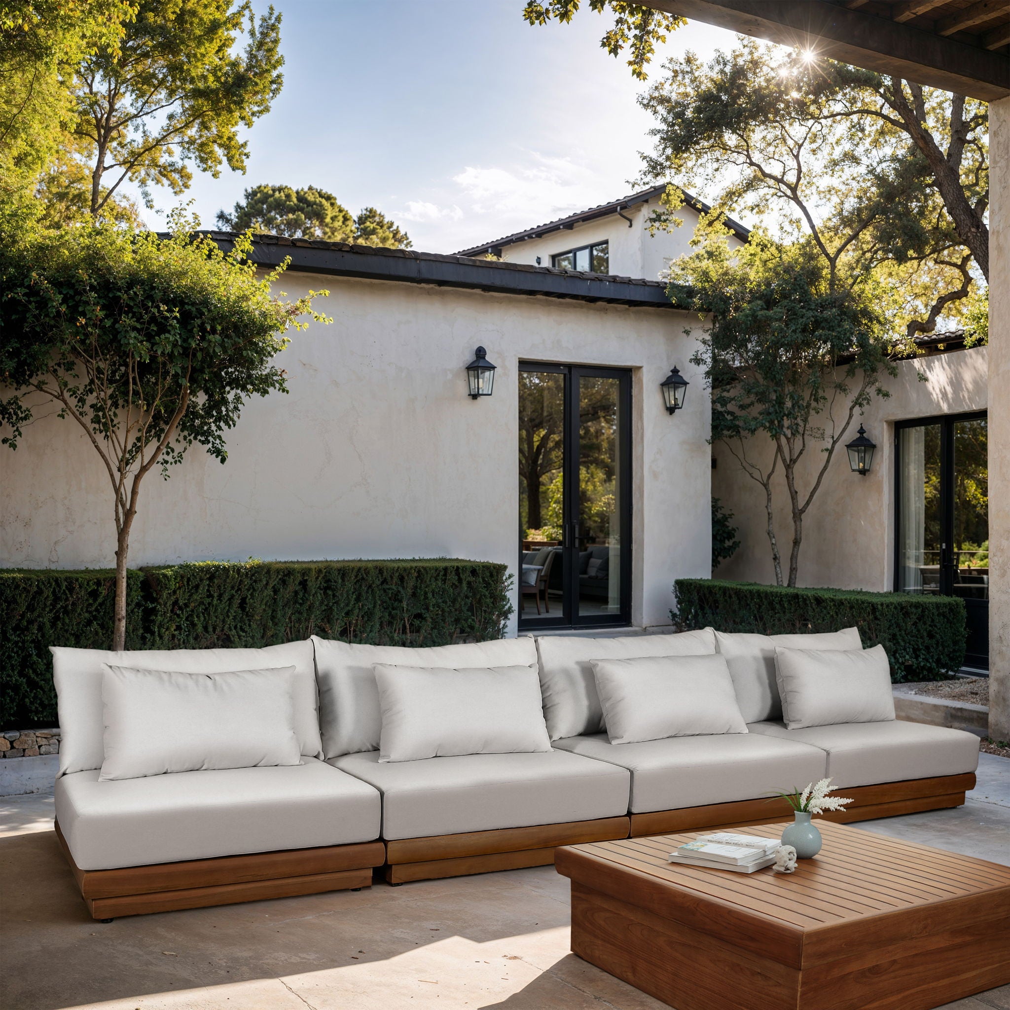 Mirella - 4 Piece Water Resistant Fabric Outdoor Patio Modular Sectional - Urban Living Furniture (Los Angeles, CA)