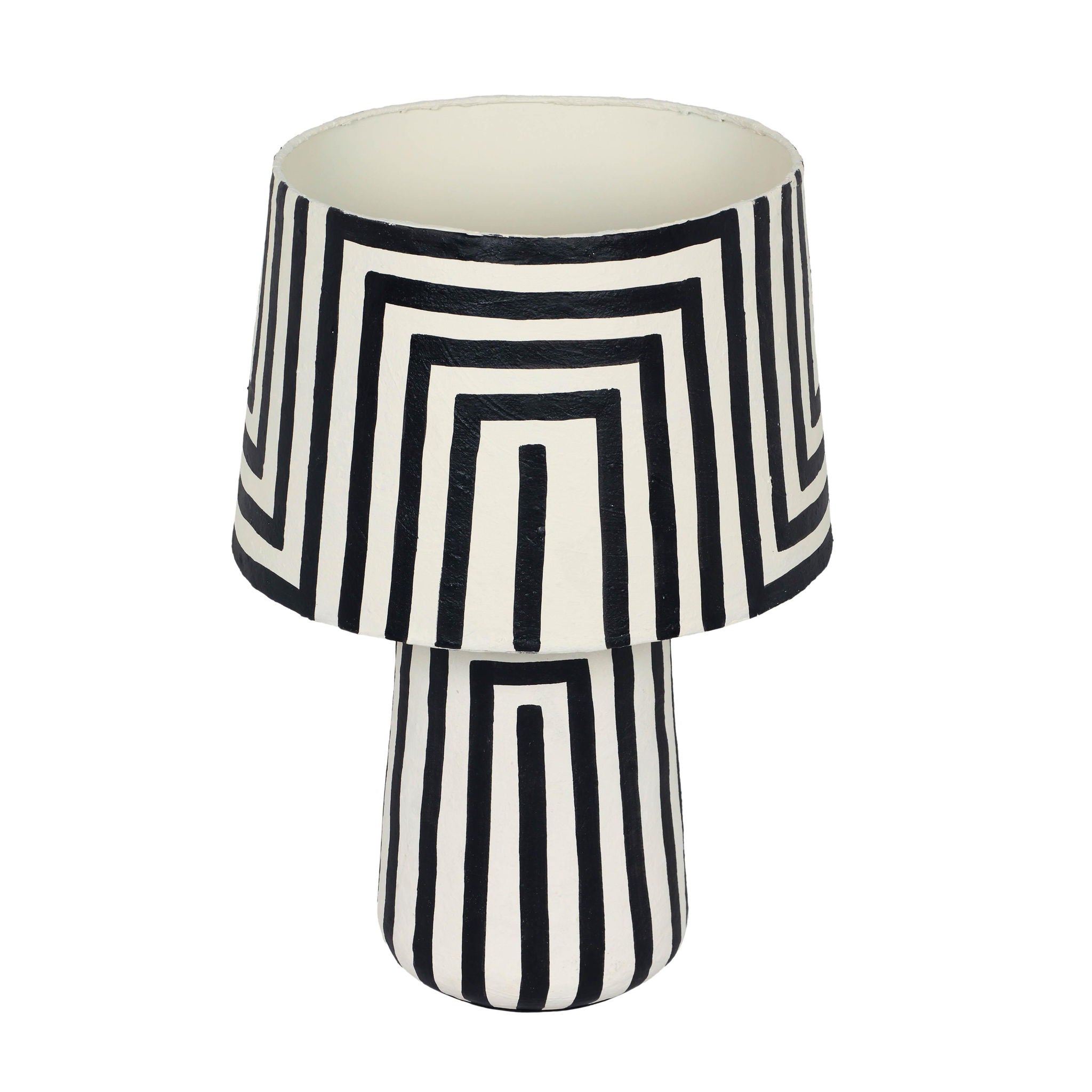 Minori - Striped Papier Mache Table Lamp - Black - Urban Living Furniture (Los Angeles, CA)