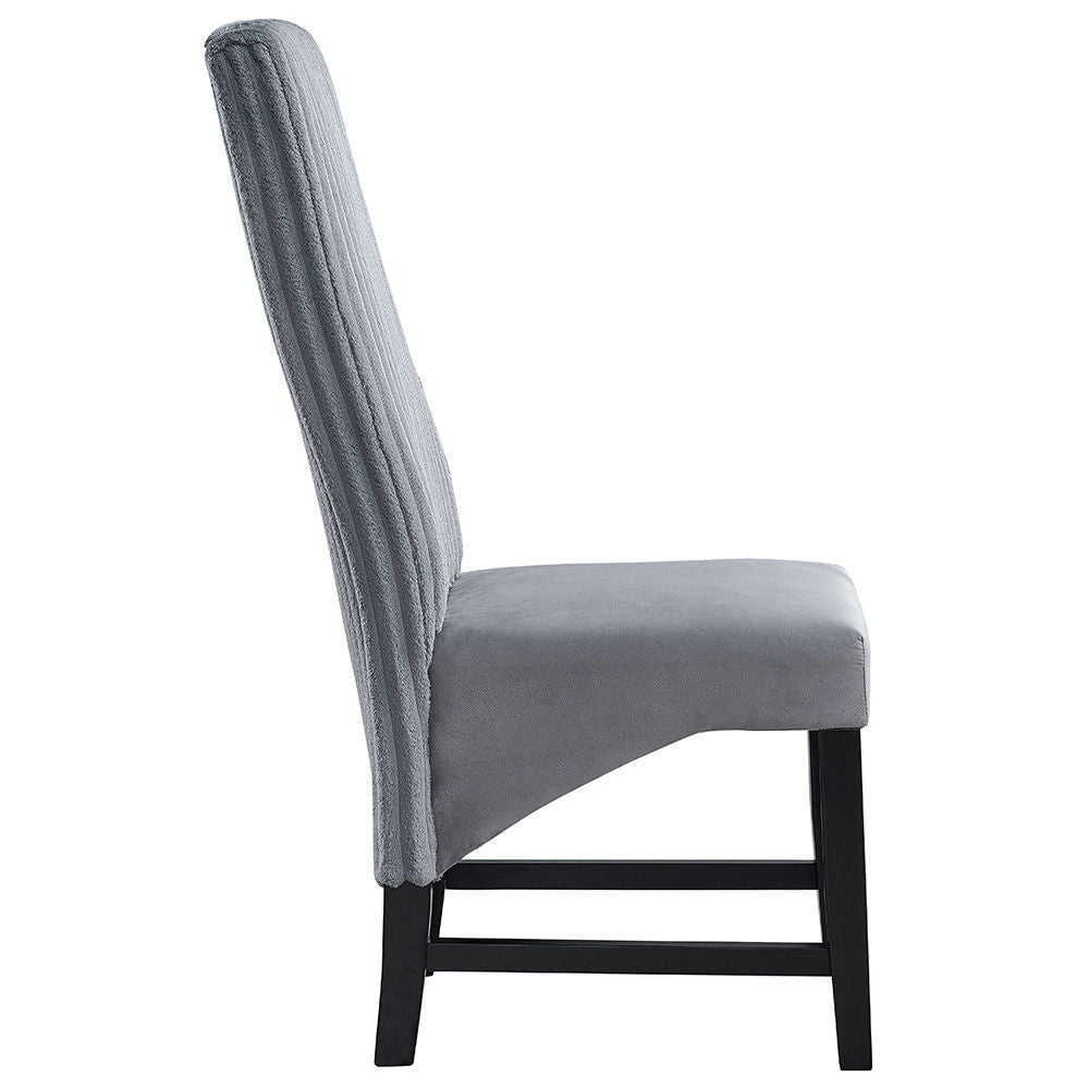 Kini - Side Chair (Set of 2) - Gray Corduroy & Black Finish - Urban Living Furniture (Los Angeles, CA)
