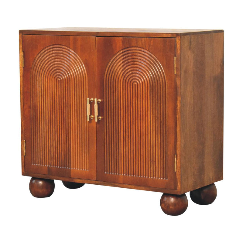 Carved Ball Cabinet - Chestnut