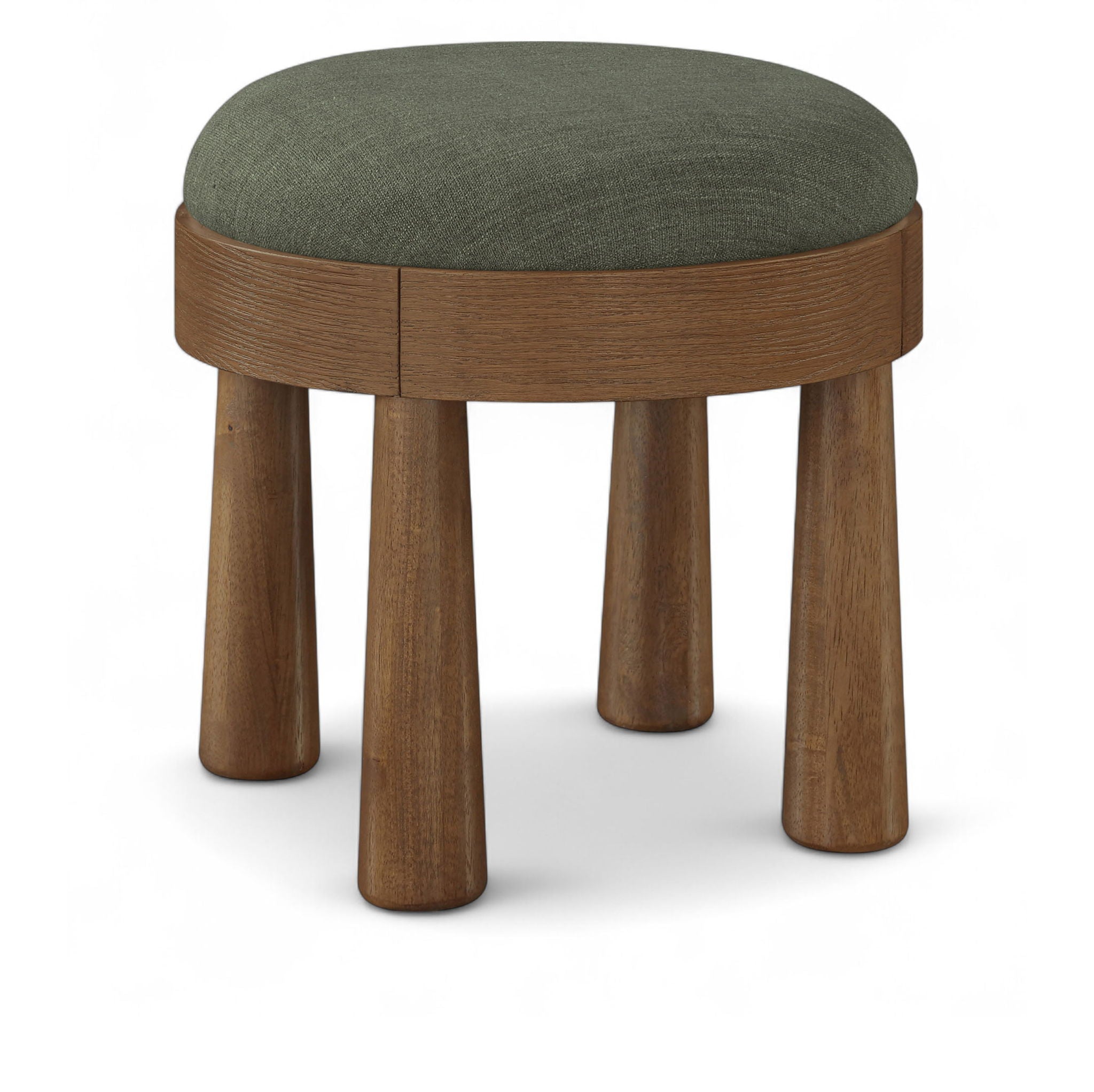 Larea - Linen Textured Fabric Upholstered Ottoman - Walnut Base - Urban Living Furniture (Los Angeles, CA)