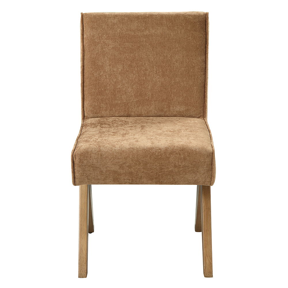 Zoey - Side Chair (Set of 2) - Chocolate Chenille & Oak - Urban Living Furniture (Los Angeles, CA)