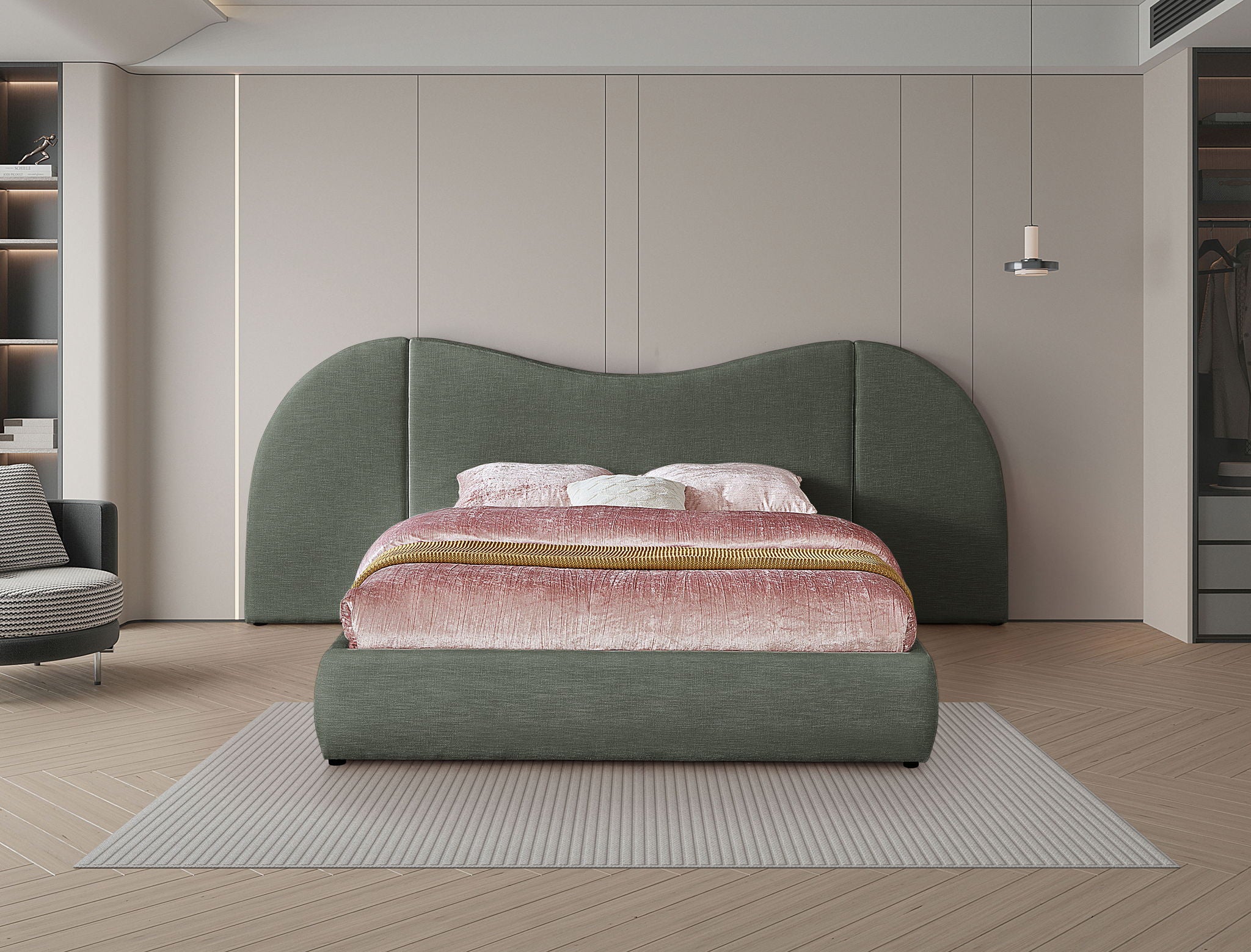Everest - Linen Fabric Bed - Urban Living Furniture (Los Angeles, CA)
