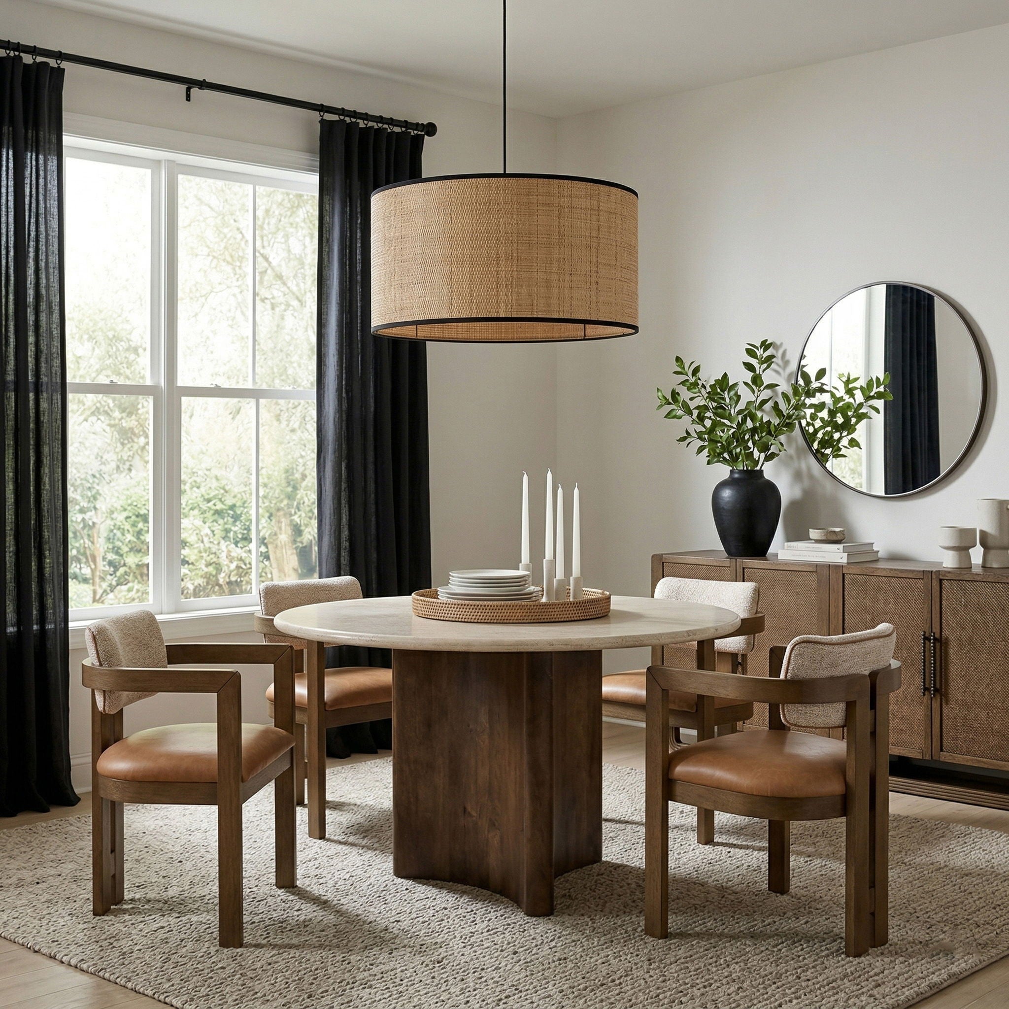 Pietra - Travertine And Mango Wood Dining Table - Urban Living Furniture (Los Angeles, CA)