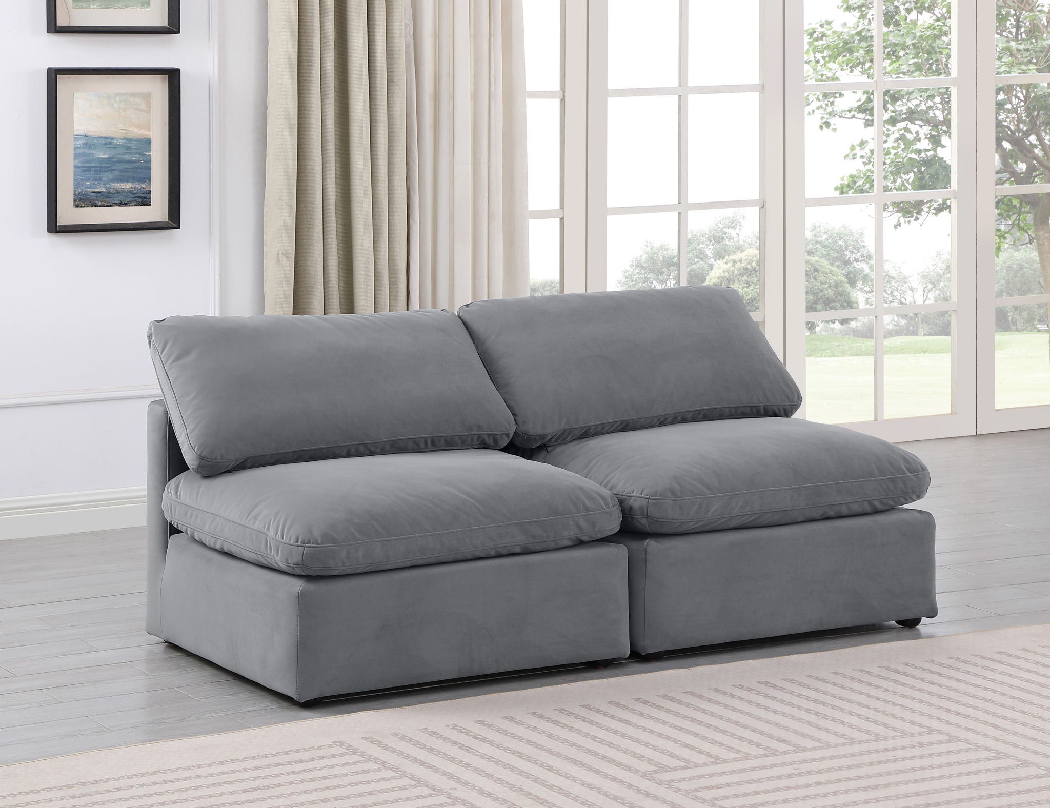 Indulge - Velvet 2 Seat Modular Armless Sofa - Urban Living Furniture (Los Angeles, CA)