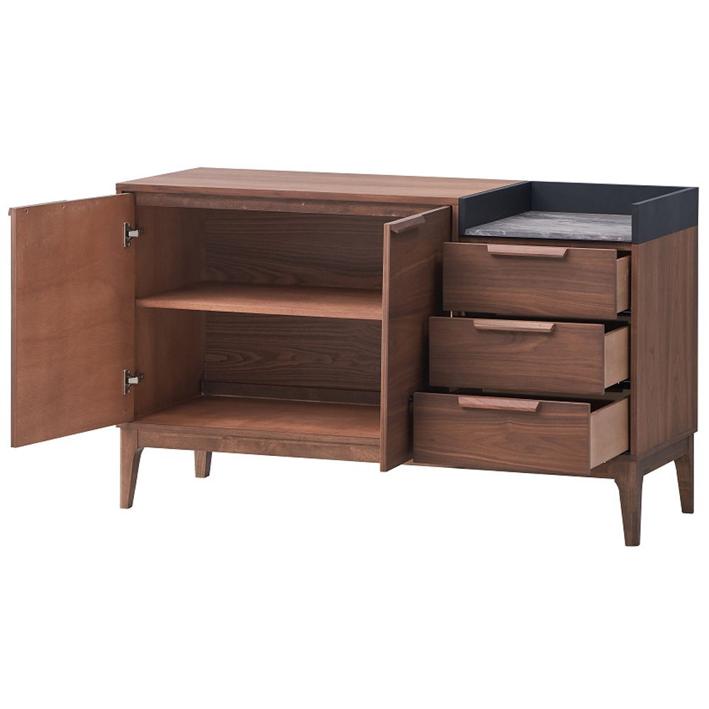 Bevis - Server - Green Fabric & Walnut - Urban Living Furniture (Los Angeles, CA)