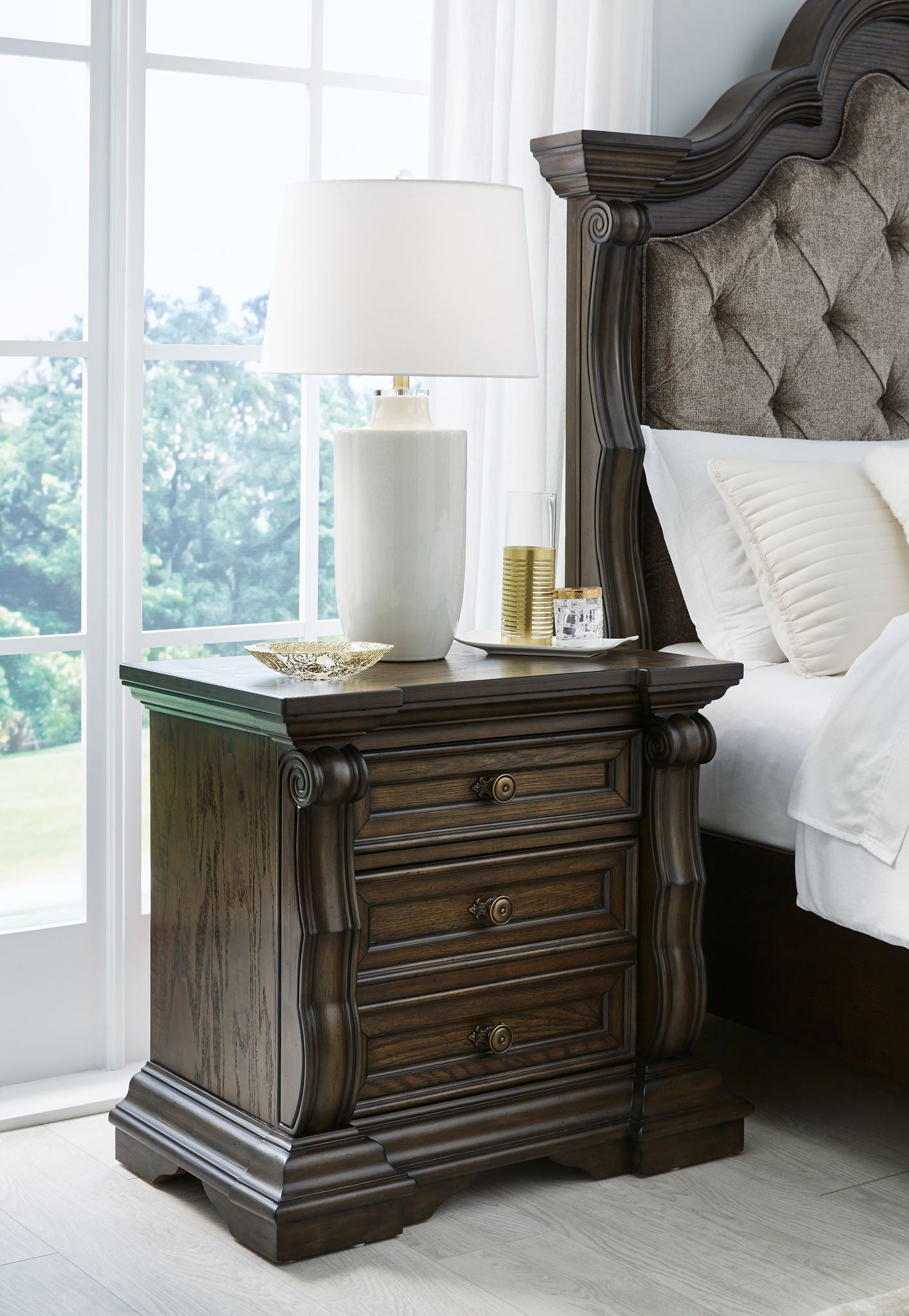 Maylee - Dark Brown - Three Drawer Night Stand - Urban Living Furniture (Los Angeles, CA)