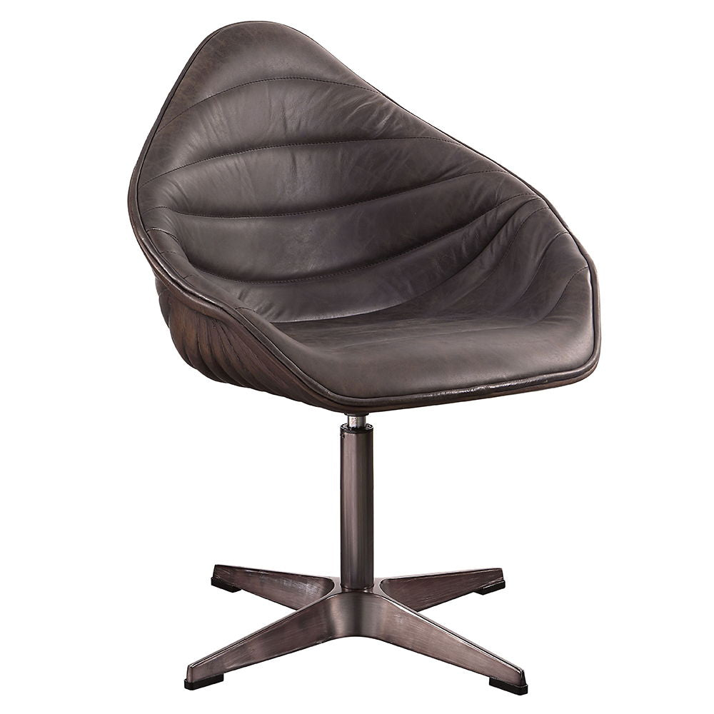 Pipino - Accent Chair With Swivel - Antique Ebony Top Grain Leather - Urban Living Furniture (Los Angeles, CA)
