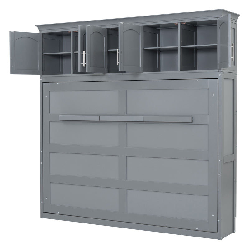 Murphy Modern Bed With Top Cabinets For Space Saving And Comfort