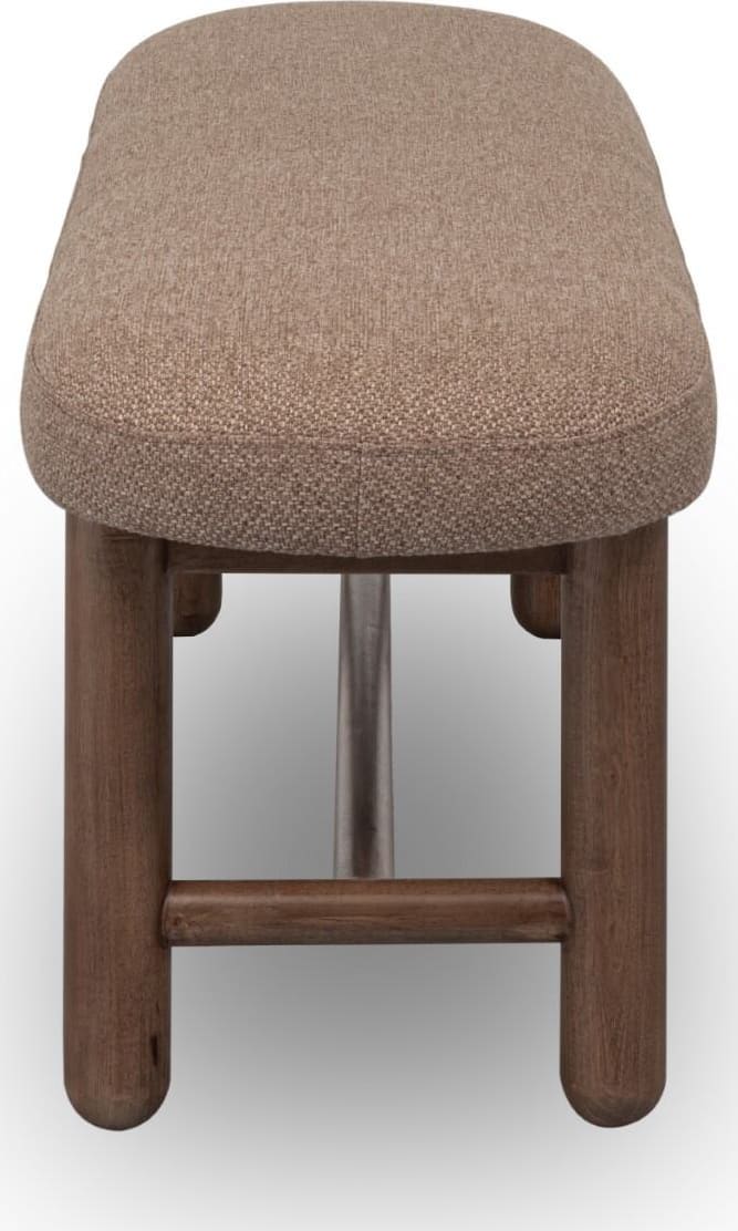 Astor - Oval Upholstered Bench - Wheat Bread / Claystone