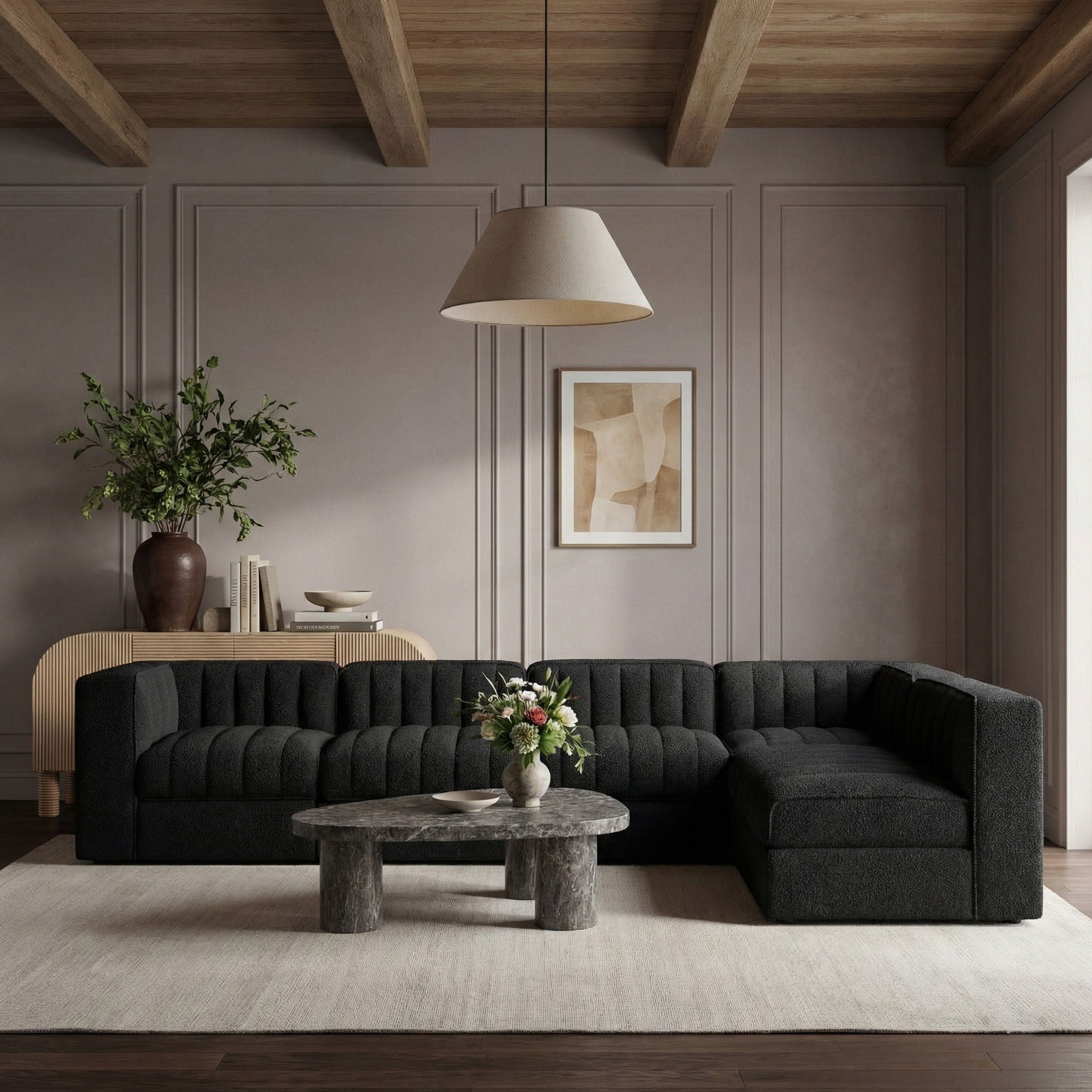 Rummi - Velvet Performance Fabric Upholstered 6 Piece Modular Sectional - Urban Living Furniture (Los Angeles, CA)