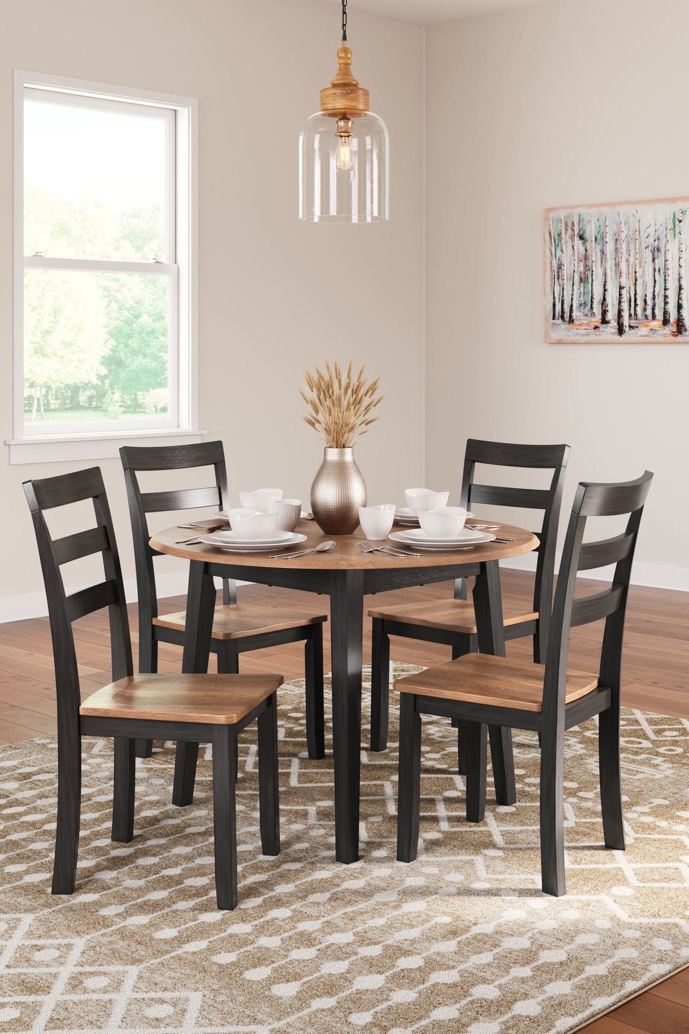 Gesthaven - Round Dining Room Drop Leaf Table Set - Urban Living Furniture (Los Angeles, CA)