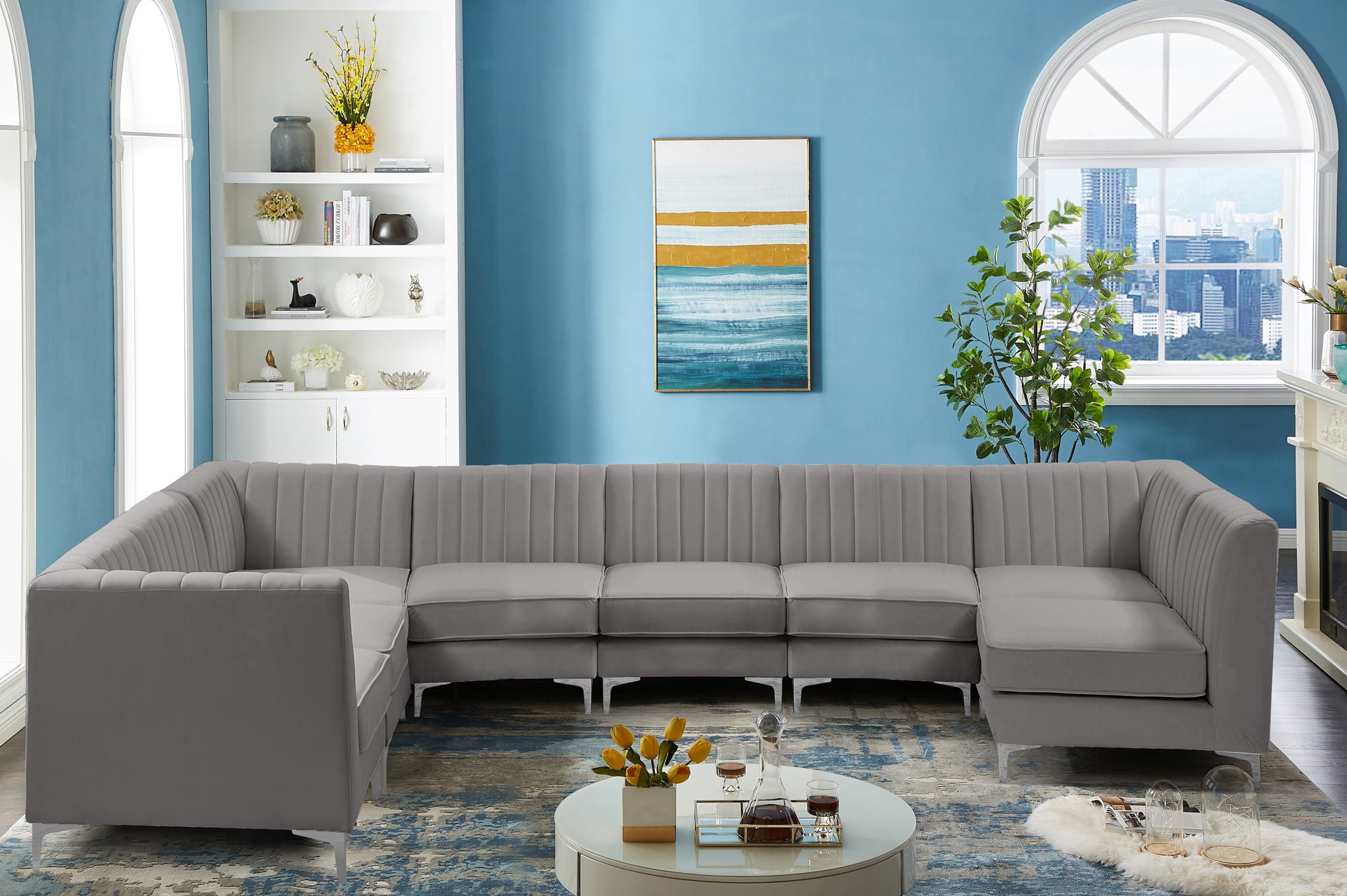 Alina - 8 Piece Velvet Modular Sectional - Urban Living Furniture (Los Angeles, CA)