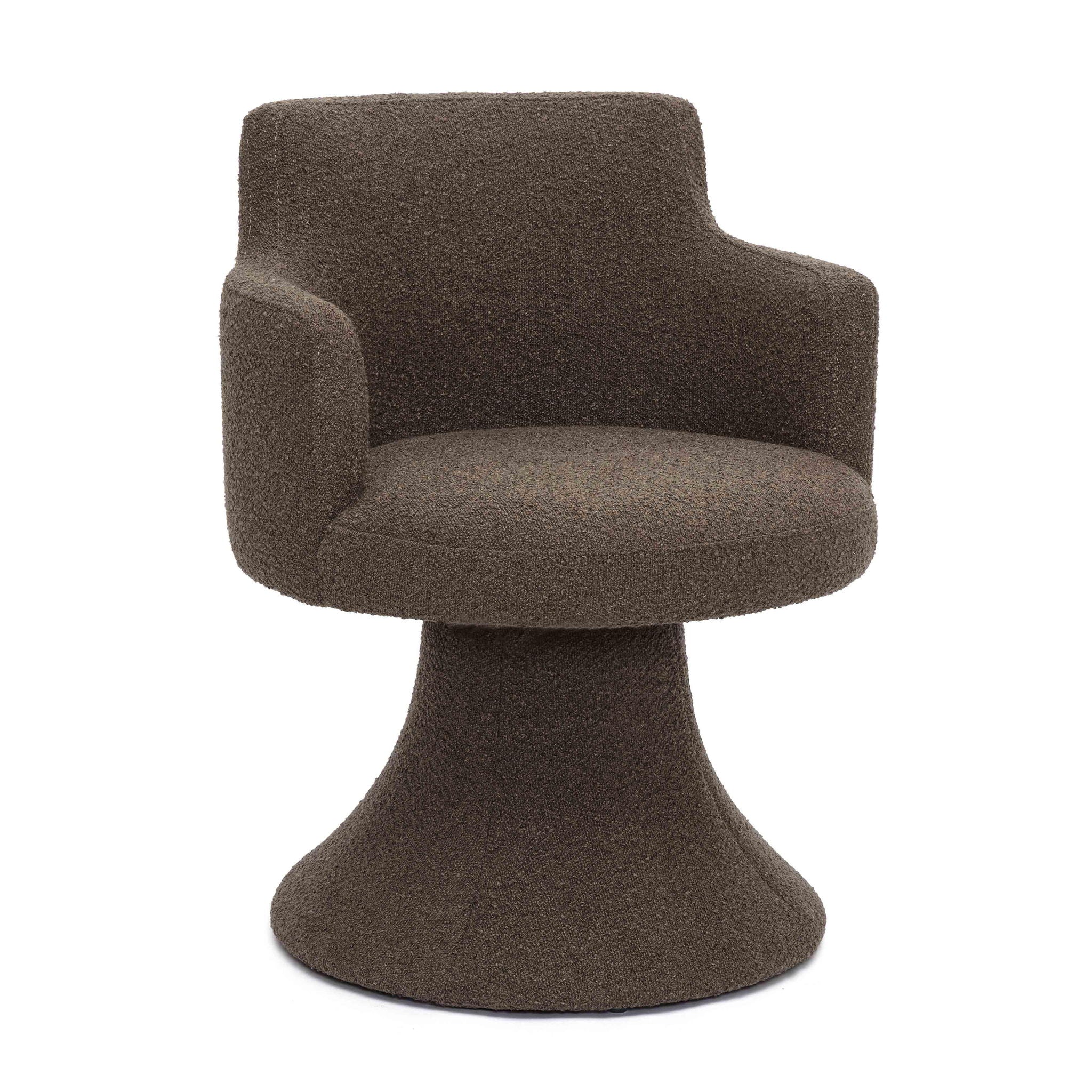 Jeffree - Performance Boucle Swivel Dining Chair - Chocolate Brown - Urban Living Furniture (Los Angeles, CA)
