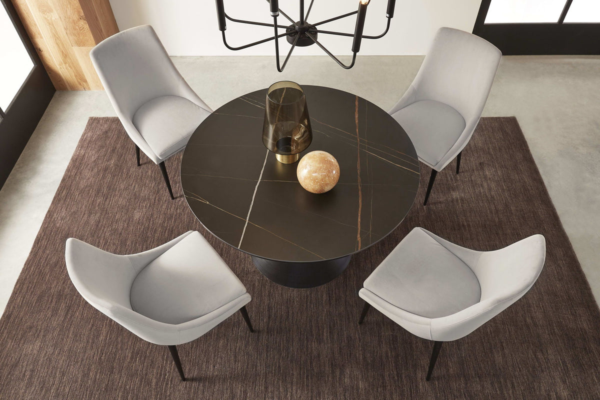 Winston - Stone Top Metal Base Round Dining Table