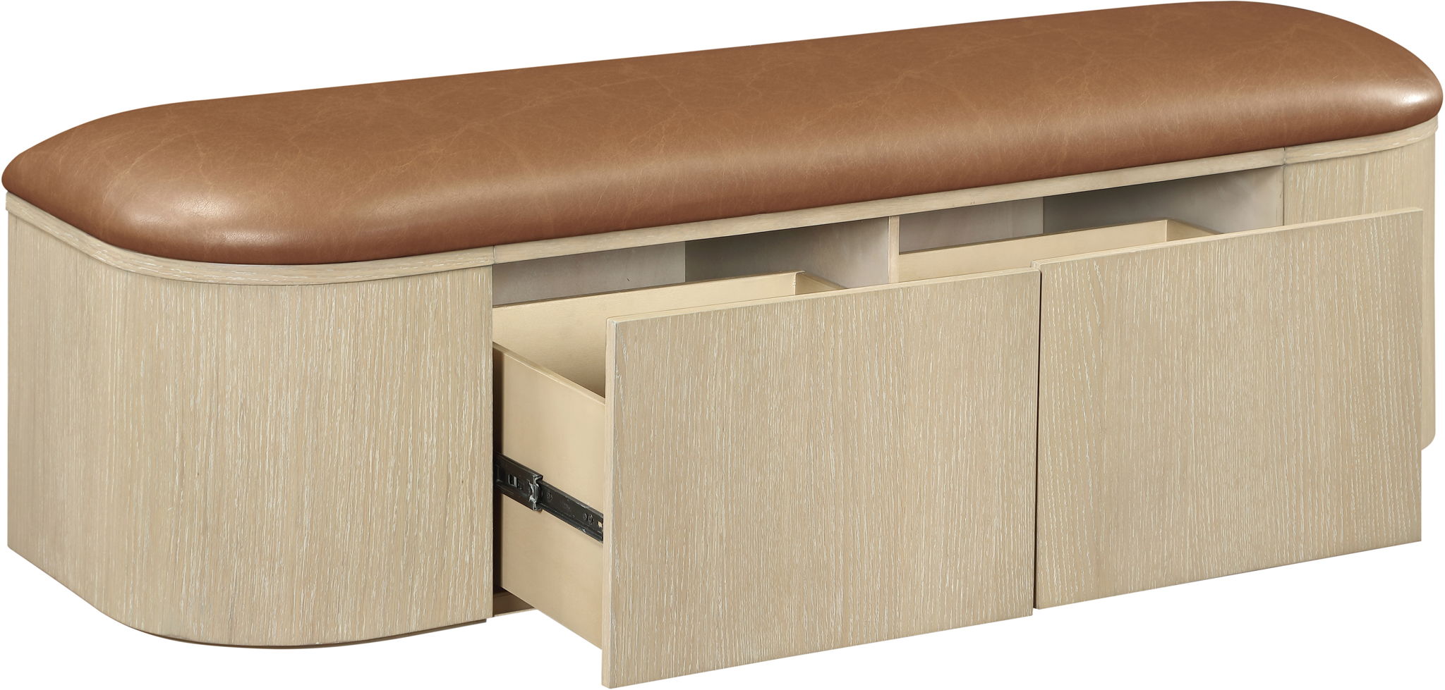 Velden - Upholstered Storage Bench With Stained Natural Base