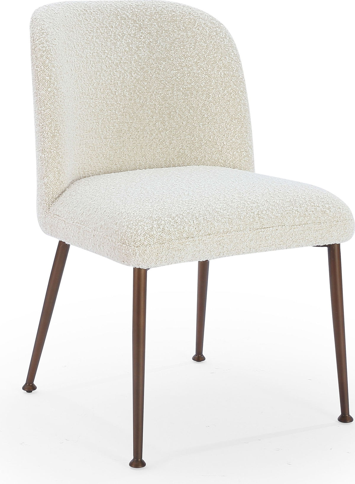 Crossroads 2.0 - Avery Upholstered Dining Chair (Set of 2) - Ricotta Boucle And Bronze Metal