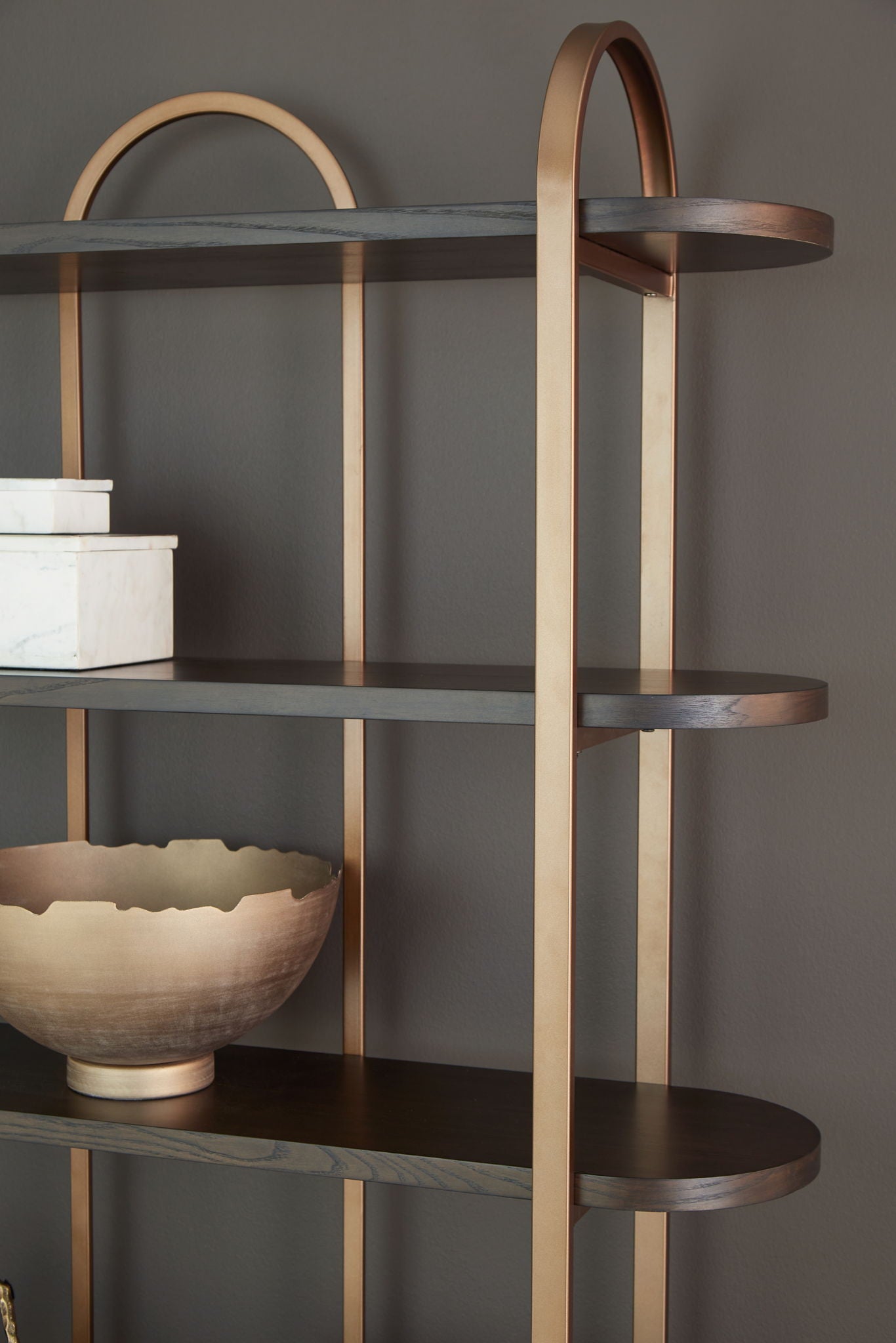 Brentmour - Brown / Gold Finish - Bookcase - Urban Living Furniture (Los Angeles, CA)