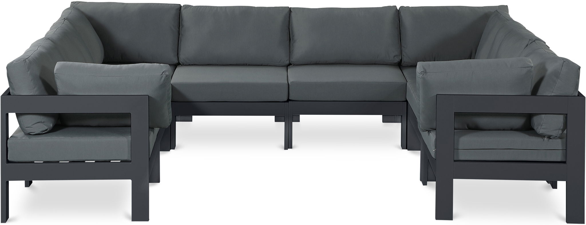 Nizuc - Outdoor Patio 8 Piece Modular Sectional With Gray Frame - Urban Living Furniture (Los Angeles, CA)