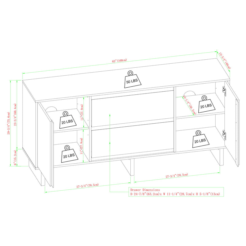 Scandi - Sideboard With Beveled Drawers