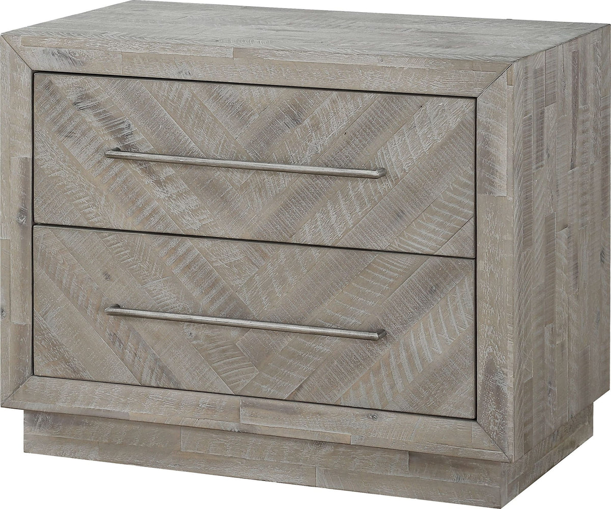 Alexandra - Solid Wood Two Drawer Nightstand - Rustic Latte