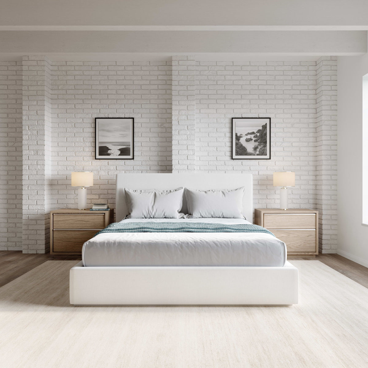 One - Full Upholstered Footboard Storage Bed - Pearl (2026)
