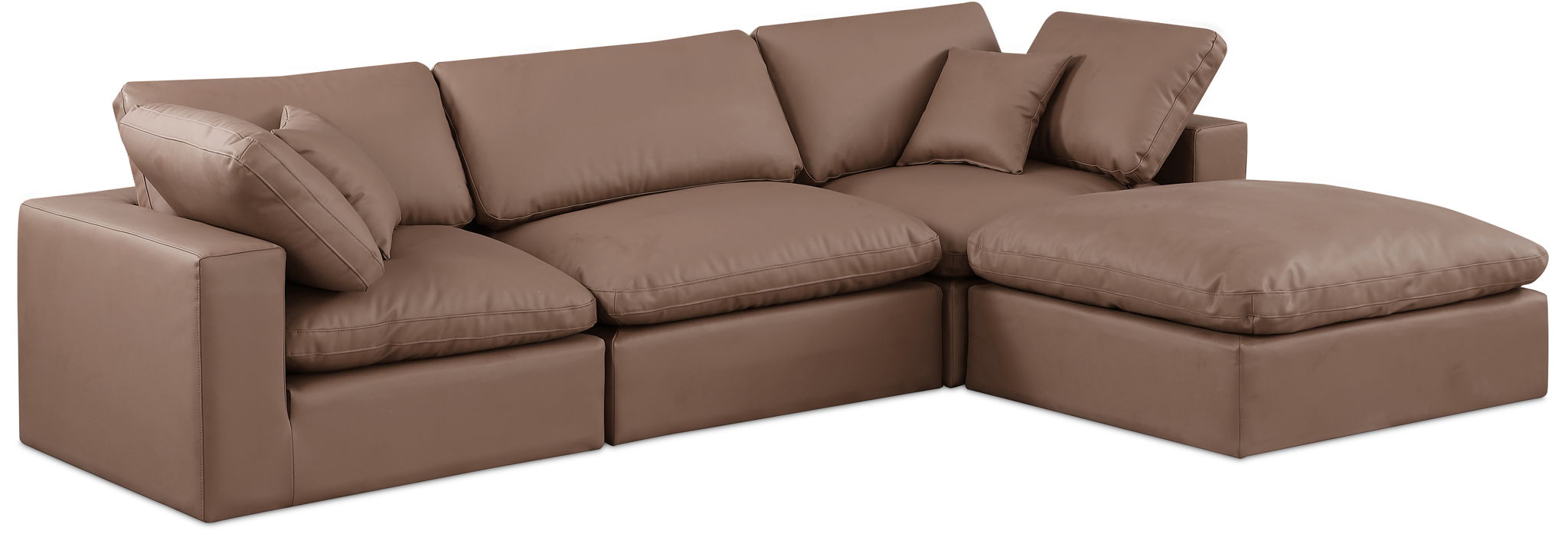 Comfy - 4 Piece Faux Leather Modular Sectional With Chaise - Urban Living Furniture (Los Angeles, CA)