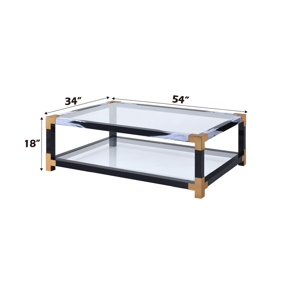 Lafty - Coffee Table - Clear Glass & White Brushed - Urban Living Furniture (Los Angeles, CA)