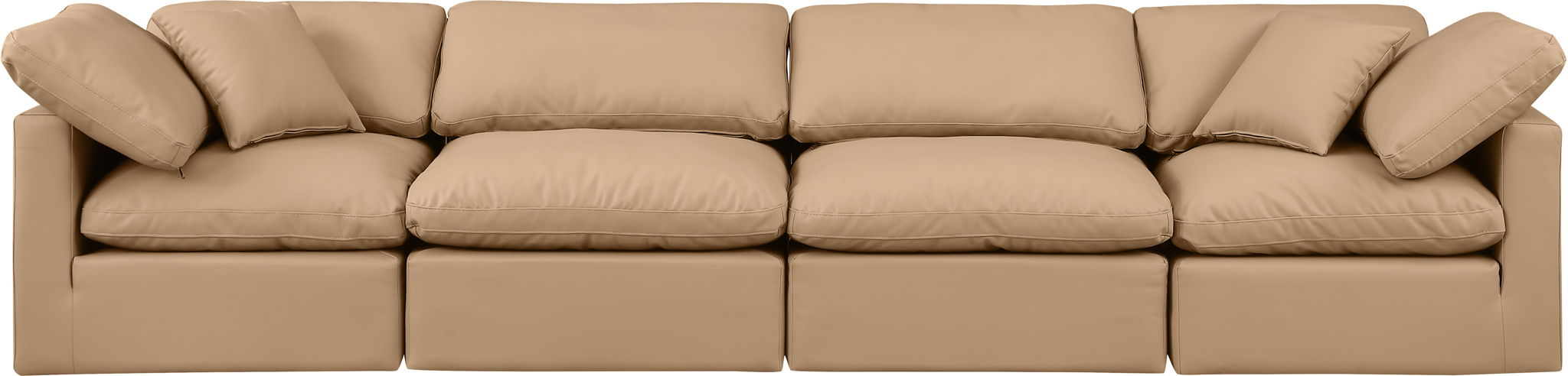Indulge - Faux Leather 4 Piece Modular Sofa - Tan - Urban Living Furniture (Los Angeles, CA)