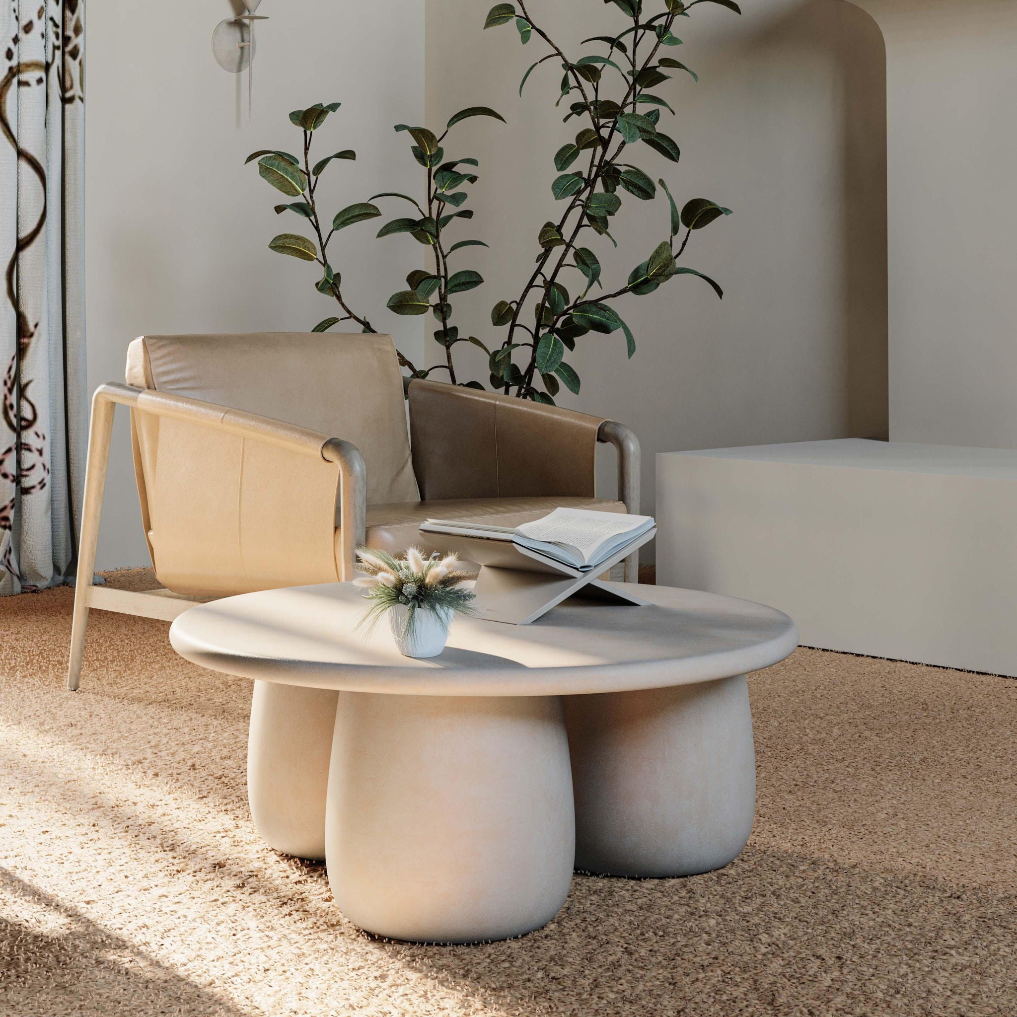 Rahul - Round Coffee Table - Cream - Urban Living Furniture (Los Angeles, CA)