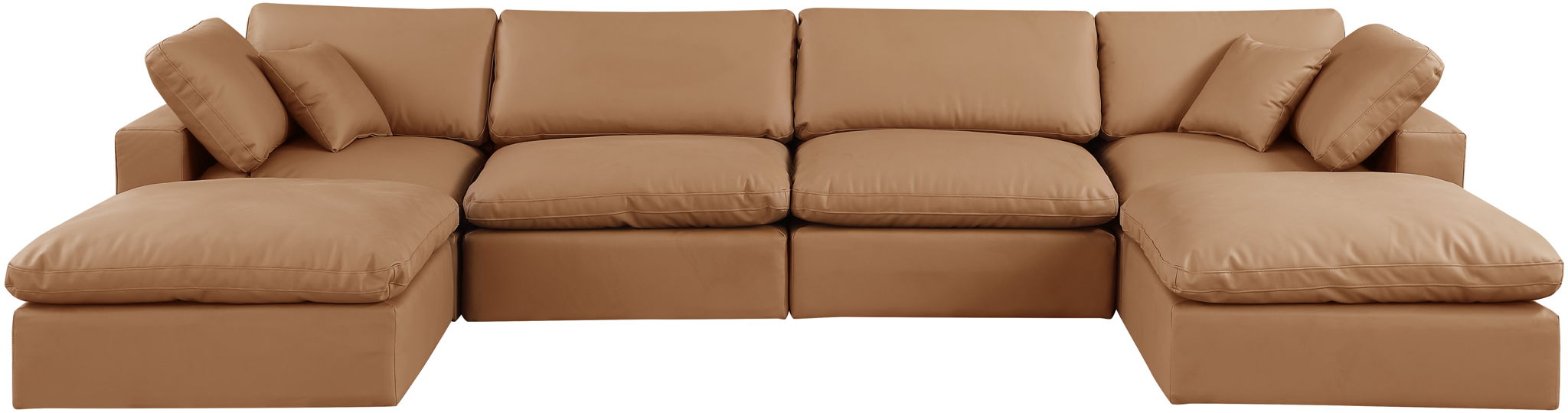 Comfy - 6 Piece Faux Leather Modular Double Chaise Sectional - Urban Living Furniture (Los Angeles, CA)