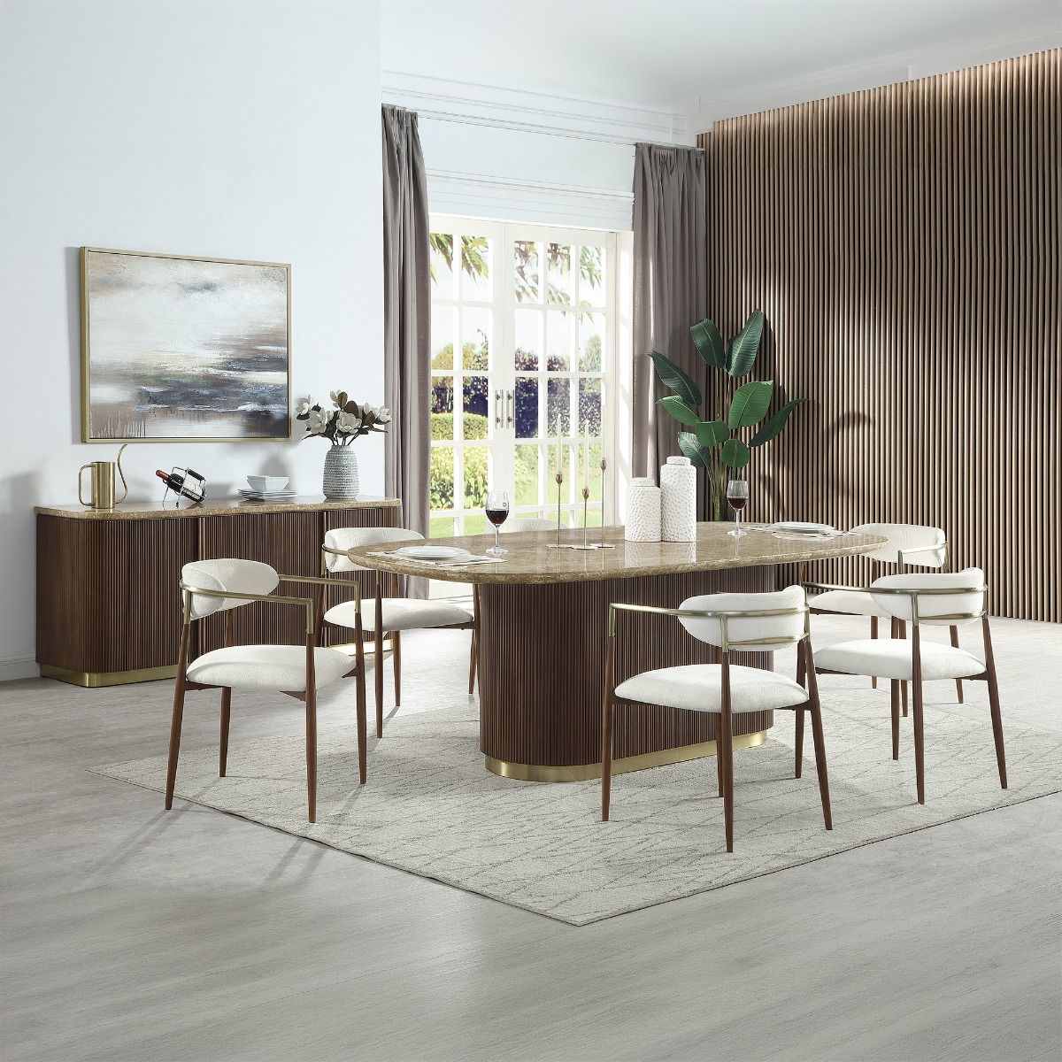 Clayten - Arm Chair (Set of 2) - Brown Oak - Urban Living Furniture (Los Angeles, CA)