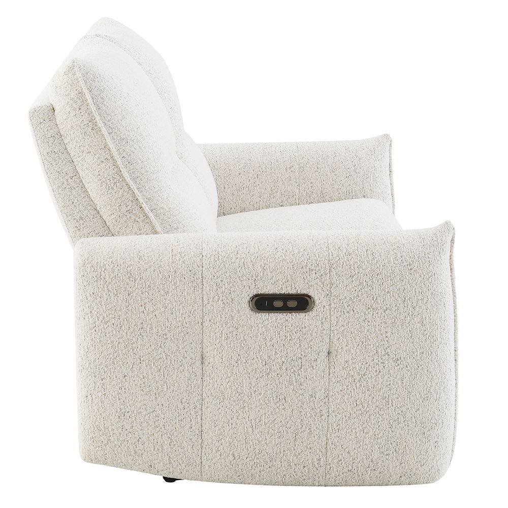 Lalisa - Power Motion Loveseat With USB Port - Cream Chenille - Urban Living Furniture (Los Angeles, CA)