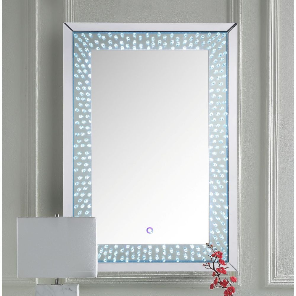 Nysa - 47" Accent Mirror With LED - Mirrored & Faux Crystals - Urban Living Furniture (Los Angeles, CA)