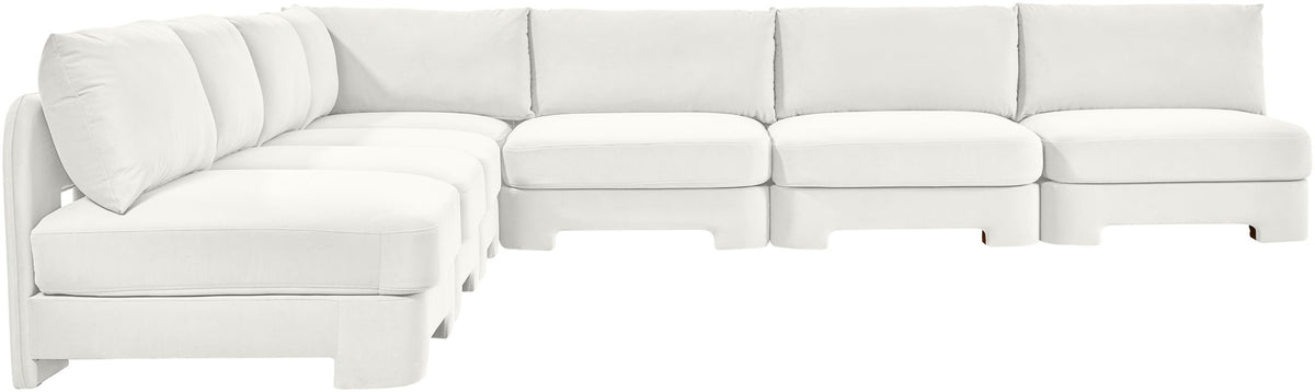 Hammond - Velvet Performance Fabric Upholstered 7 Piece Armless Sectional