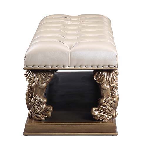Constantine - Bench - PU Leather, Light Gold, Brown & Gold Finish - Urban Living Furniture (Los Angeles, CA)