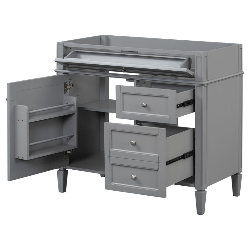 Bathroom Vanity Without Top Sink, Modern Bathroom Storage Cabinet With 2 Drawers And A Tip-Out Drawer