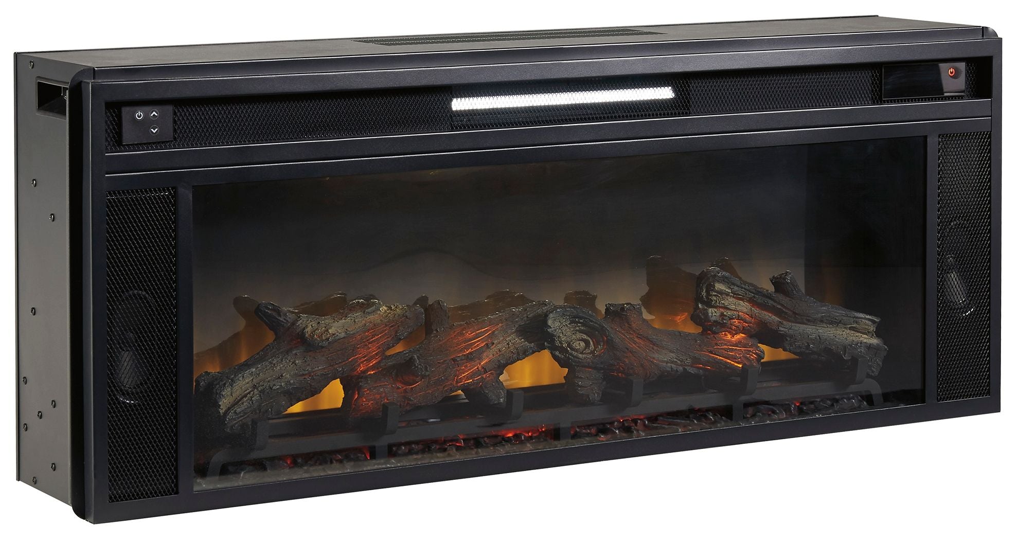 Foyland - Black / Brown - 83" TV Stand With Electric Infrared Fireplace Insert - Urban Living Furniture (Los Angeles, CA)