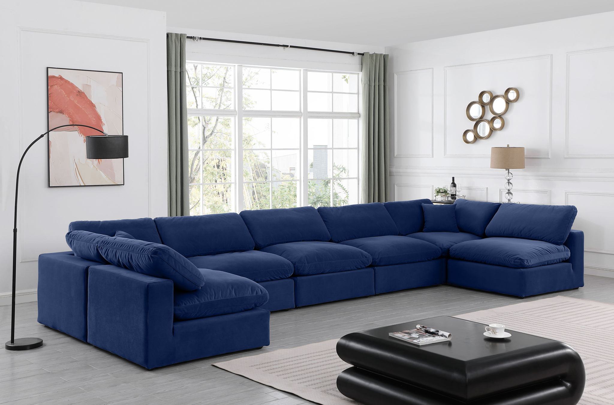 Comfy - 7 Piece Velvet Modular Armless Sectional - Urban Living Furniture (Los Angeles, CA)