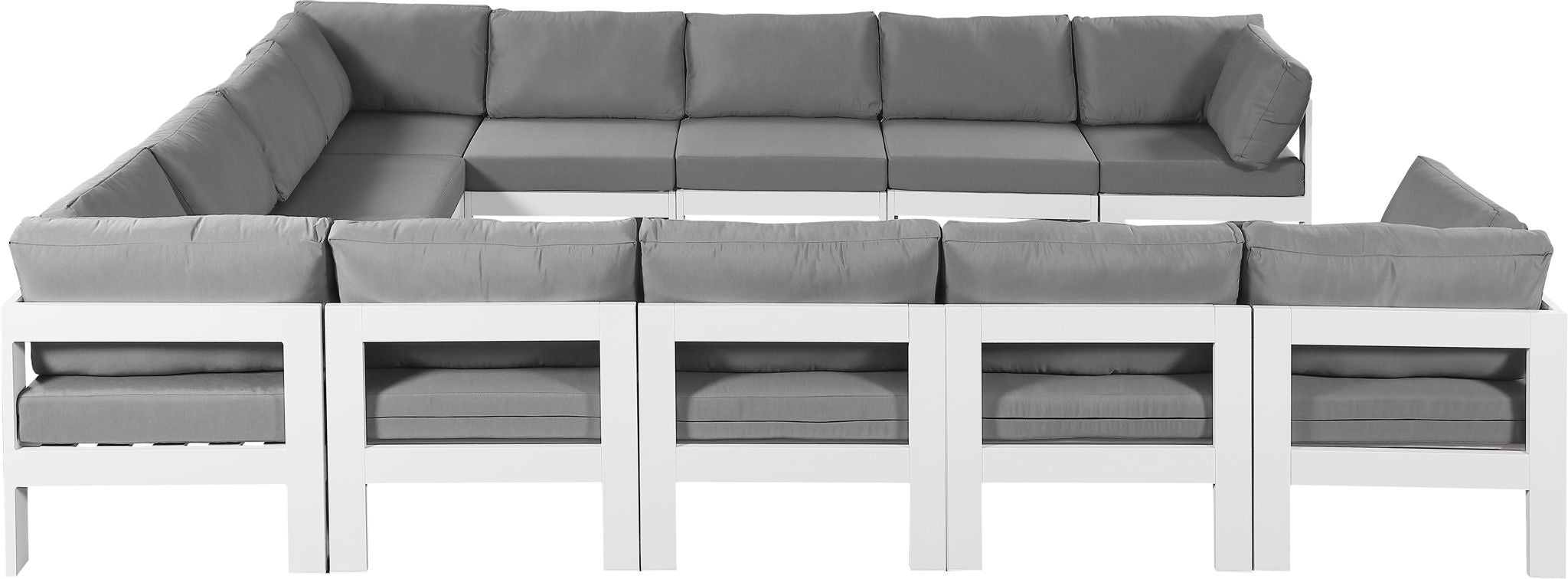 Nizuc - Outdoor Patio 12 Piece Modular Sectional With White Frame - Urban Living Furniture (Los Angeles, CA)