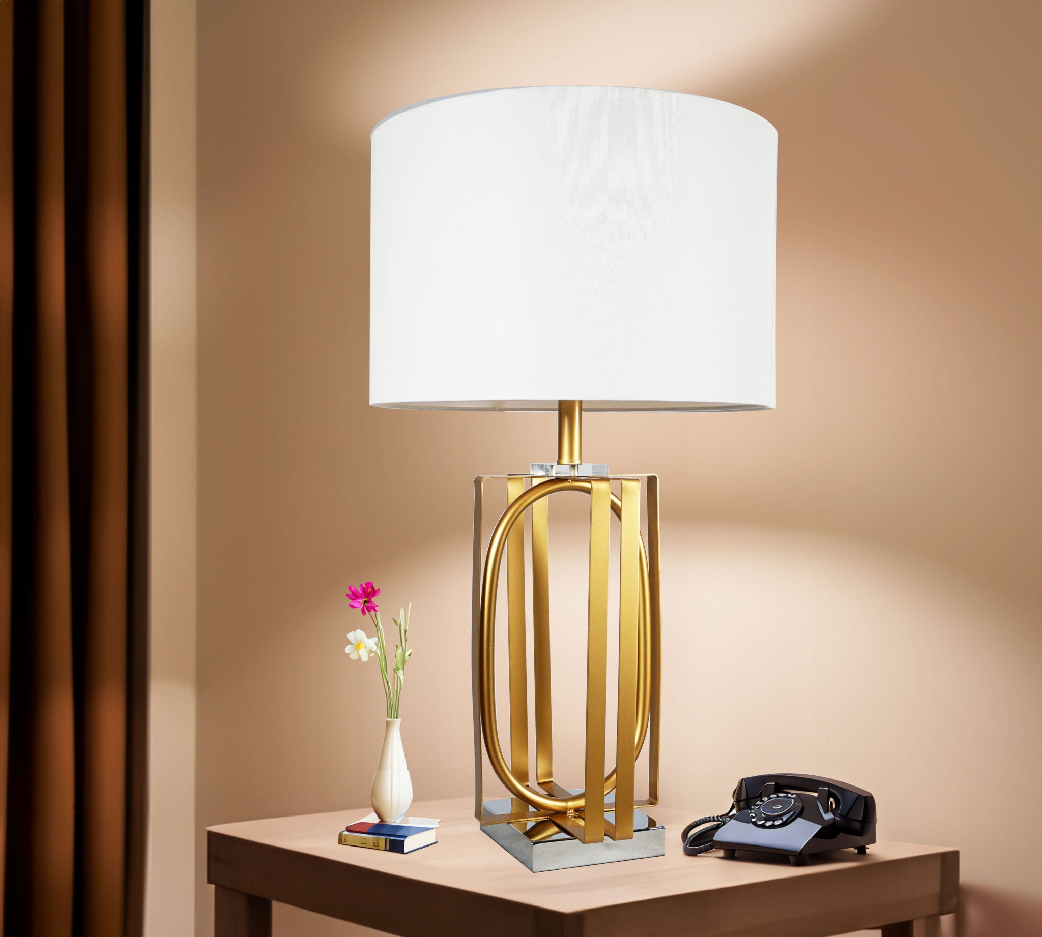 Table Lamp - Gold & White - Urban Living Furniture (Los Angeles, CA)