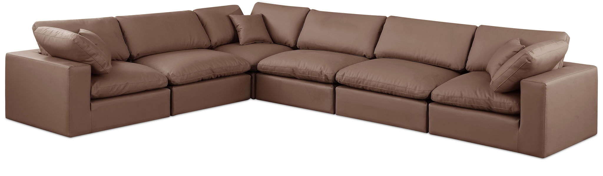 Comfy - 6 Piece Faux Leather Modular Corner Sectional - Urban Living Furniture (Los Angeles, CA)