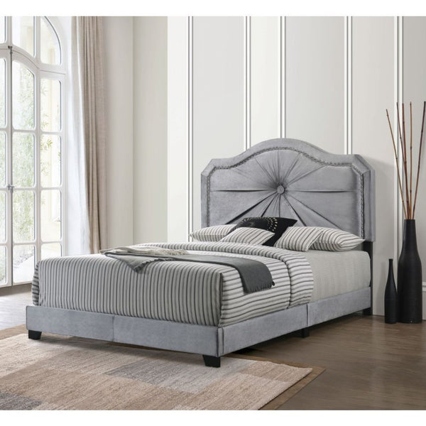 Frankie - Queen Bed - Gray Velvet - Urban Living Furniture (Los Angeles, CA)