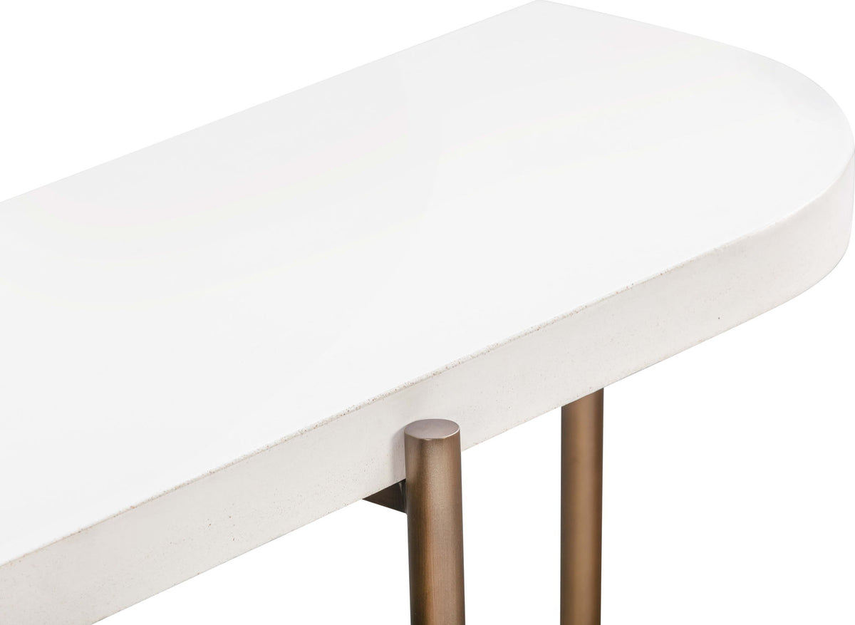Lyon - Semi Circular Concrete And Metal Console Table