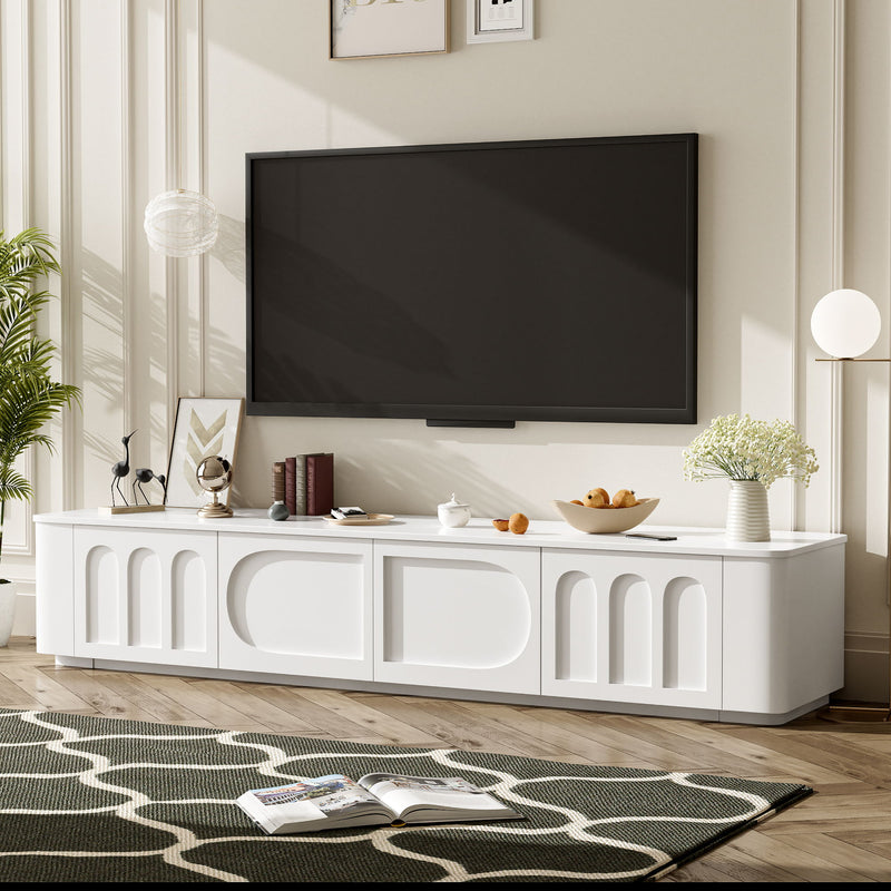 Modern TV Stand With 2 Cabinets And 2 Drawers